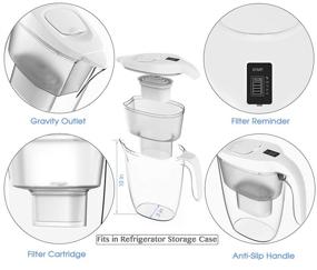 img 3 attached to Tredy Water Filter Pitcher: 6-Cup Large Water Purifier with 1 Filter - Rust, Sand, Lead, Chlorine Removal for Drinking Water