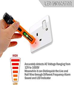 img 2 attached to 🔌 Versatile Voltage Tester: Adjustable Sensitivity for Circuit Break Detection, LCD Display, LED Flashlight, Buzzer Alarm, Dual Range (12V-1000V/48V-1000V), Live/Zero Line Judgment