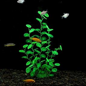 img 3 attached to 🐠 16'' Tall Artificial Natural Fish Tank Decorations for Betta Fish & Other - Green 4 Pack