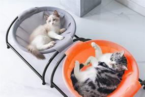 img 3 attached to 🐱 Upgrade Your Cat's Resting Experience with the MW Free-Standing Orange Cat Hammock Bed for Small and Large Cats