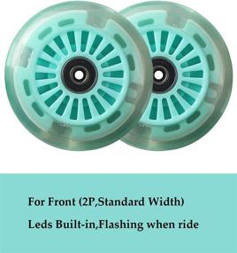 img 3 attached to 🚗 WHEELGOO Wiggle Car Polyurethane Upgrade Wheels Set (Front, 2P Light Up) + Swing Car Tires Pack (Rear, 2P Narrower) - Ideal Replacement for Original Plasma Car, Lil Rider, and Other Ride-on Toys