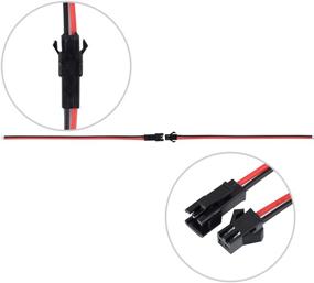 img 2 attached to 🔌 eBoot 22 AWG JST SM 2 Pin Male and Female Connector Adapter Set with 135mm Electrical Cable Wire for LED Light, Pack of 20 Pairs