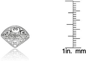 img 1 attached to Elegant Sterling Silver Vintage Filigree Fan Triangle Stud Earrings: Timeless Charm