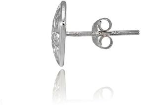 img 2 attached to Elegant Sterling Silver Vintage Filigree Fan Triangle Stud Earrings: Timeless Charm