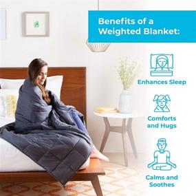 img 3 attached to 🛌 Linenspa 15lb Weighted Blanket – Natural Sleep Aid & Stress Relief - Premium Glass Beads for Calming & Soothing Comfort