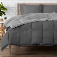 🛏️ bare home oversized king comforter - reversible colors - goose down alternative - ultra-soft - premium 1800 series - all season warmth - bedding comforter (grey/light grey, oversized king) логотип