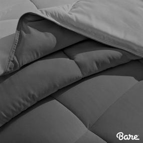 img 1 attached to 🛏️ Bare Home Oversized King Comforter - Reversible Colors - Goose Down Alternative - Ultra-Soft - Premium 1800 Series - All Season Warmth - Bedding Comforter (Grey/Light Grey, Oversized King)