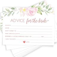 🎉 printed party advice for the bride: 50 cards for bridal shower game, unique & fun activity logo