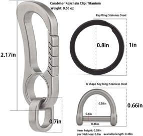 img 3 attached to TISUR Titanium Carabiner Keychain 🔑 for Men's Accessories in Keyrings & Keychains