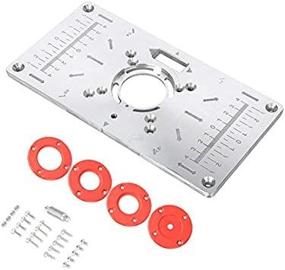 img 2 attached to 🔧 Woodworking Router Table Insert Plate, Router Templates, Trimming Machine Flip Board, Aluminum Table Insert Plate for Woodworking