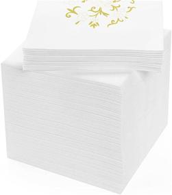 img 3 attached to 🍽️ Luxurious Large Linen-Feel Paper Napkins 16'' x 16'' - Pack of 100 Disposable Cloth-Like Napkins - Soft and Absorbent For Lunch, Dinner, Parties, Weddings, Restaurants, or Events
