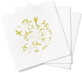 img 2 attached to 🍽️ Luxurious Large Linen-Feel Paper Napkins 16'' x 16'' - Pack of 100 Disposable Cloth-Like Napkins - Soft and Absorbent For Lunch, Dinner, Parties, Weddings, Restaurants, or Events