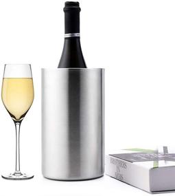 img 1 attached to 🍷 Jolitac Wine Chiller Bucket: Stylish Stainless Steel Double Wall Cooler for Hours of Chilled Wine enjoyment