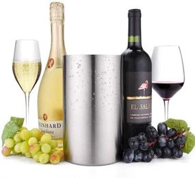 img 3 attached to 🍷 Jolitac Wine Chiller Bucket: Stylish Stainless Steel Double Wall Cooler for Hours of Chilled Wine enjoyment