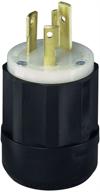 leviton 2621 30-amp, 250-volt, nema l6-30p, 🔌 2p, 3w, locking plug, industrial grade, grounding - black/white логотип