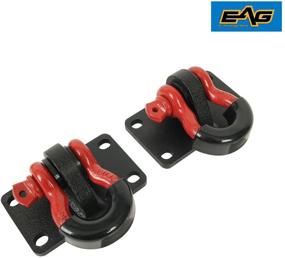 img 2 attached to 🔴 EAG D-Ring Shackles with Mount, Red D-Rings, Black Isolators, and Mount Brackets, Pair