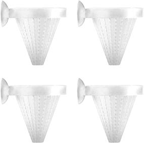 img 4 attached to 🐟 DGZZI Cone Feeder 4PCS - White Fish Tank Feeding Cone Cups for Red Worms with Suckers