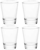 🥃 set of 4 clear shot glasses with heavy base - 1.5 oz shot glass pack logo