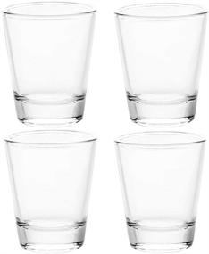 img 4 attached to 🥃 Set of 4 Clear Shot Glasses with Heavy Base - 1.5 oz Shot Glass Pack