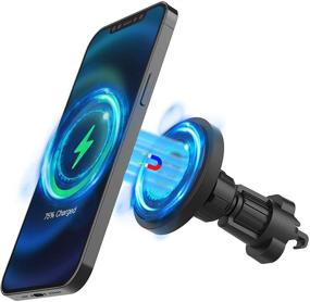 img 4 attached to Magnetic Wireless Car Charger Mount for iPhone 13/13 Pro/13 Pro Max/13 Mini/12/12 Pro/12 Pro Max/12 Mini - Fast Charger Magnetic Car Mount Air Vent Mount with Strong Magnet for Cars