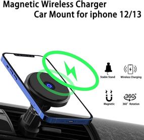 img 2 attached to Magnetic Wireless Car Charger Mount for iPhone 13/13 Pro/13 Pro Max/13 Mini/12/12 Pro/12 Pro Max/12 Mini - Fast Charger Magnetic Car Mount Air Vent Mount with Strong Magnet for Cars