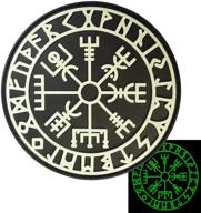 🌌 glow-in-the-dark vegvisir viking compass norse rune morale tactical patch with tactical fastener - legeeon pvc rubber 3d design logo