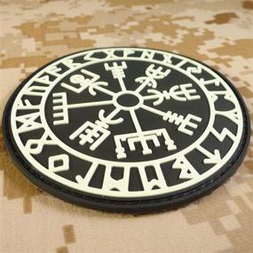 img 1 attached to 🌌 Glow-in-the-Dark Vegvisir Viking Compass Norse Rune Morale Tactical Patch with Tactical Fastener - LEGEEON PVC Rubber 3D Design