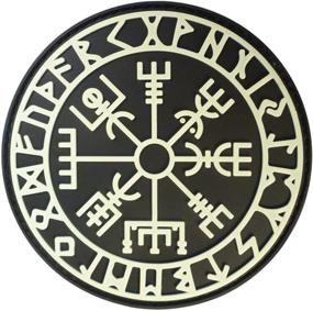 img 2 attached to 🌌 Glow-in-the-Dark Vegvisir Viking Compass Norse Rune Morale Tactical Patch with Tactical Fastener - LEGEEON PVC Rubber 3D Design