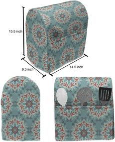 img 1 attached to 🌸 Lunarable Mandala Stand Mixer Cover - Oriental Pattern with Blooming Flowers: Organize and Protect Your Kitchen Appliance with Pockets - 6-8 Quarts Vermilion Turquoise