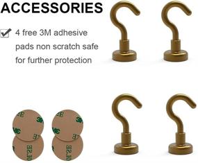 img 1 attached to 🧲 Ant Mag Strong Neodymium Magnet Hooks - 24LBS Pulling Force, Heavy Duty Hangers for Home, Kitchen, Refrigerator, Key Holder, Office, Workplace - Pack of 6 - Industrial Hardware