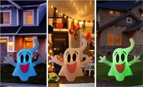 img 3 attached to Spooky and Adorable: 4 FT Height GOOSH Halloween Inflatable Outdoor Hanging Cute 👻 Ghost with LED Lights - Ideal Yard Decoration for Holiday, Party, Yard, and Garden Clearance!