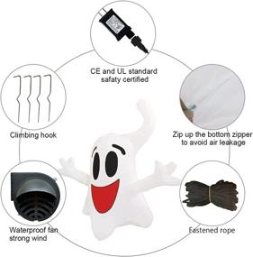 img 1 attached to Spooky and Adorable: 4 FT Height GOOSH Halloween Inflatable Outdoor Hanging Cute 👻 Ghost with LED Lights - Ideal Yard Decoration for Holiday, Party, Yard, and Garden Clearance!