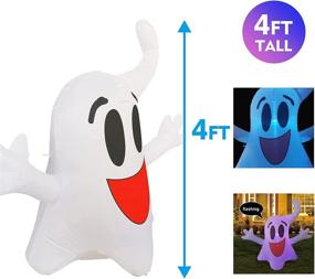 img 2 attached to Spooky and Adorable: 4 FT Height GOOSH Halloween Inflatable Outdoor Hanging Cute 👻 Ghost with LED Lights - Ideal Yard Decoration for Holiday, Party, Yard, and Garden Clearance!