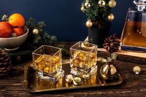 img 2 attached to 🥃 JoyJolt Carre Square Scotch Glasses, Crystal Clear Whiskey Glasses, 10-Ounce, Perfect for Bourbon and Other Liquors, Set of 2 High-Quality Glassware