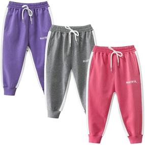 img 4 attached to 👖 QGAKAGO Cotton Toddler Sweatpants with Pockets - Girls' Clothing