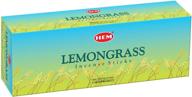 🍋 hem lemongrass incense sticks - 6 packs (20 scented sticks each) for relaxation and meditation logo