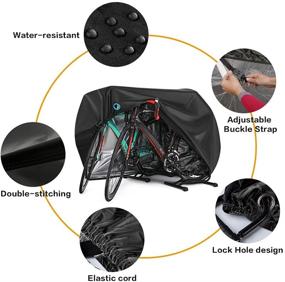 img 2 attached to Outdoor Waterproof Bike Cover for 2 or 3 Bikes - Rain, Sun, UV, Dust & Wind Proof with Lock Hole - Heavy Duty Black Bicycle Covers for Mountain, Road & Electric Bikes