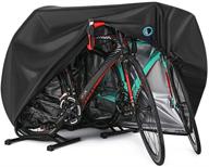 outdoor waterproof bike cover for 2 or 3 bikes - rain, sun, uv, dust & wind proof with lock hole - heavy duty black bicycle covers for mountain, road & electric bikes logo