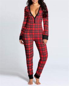 img 2 attached to Mieeyali Pajamas Onesies Bodycon Jumpsuit Women's Clothing and Jumpsuits, Rompers & Overalls