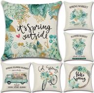 chic floral farmhouse decor: wtisan 18x18 inch spring pillow covers for stylish home decorations логотип