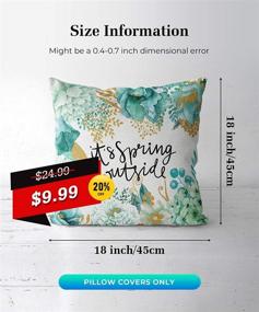 img 3 attached to Chic Floral Farmhouse Decor: wtisan 18x18 Inch Spring Pillow Covers for Stylish Home Decorations