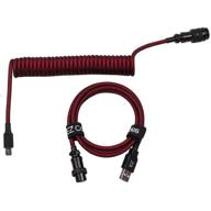 tez cables e-series custom coiled aviator keyboard cables (5 ft logo