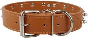 img 2 attached to Stylish and Durable 1.2 inch Wide Leather Dog Collar with Spikes and Studs for Medium to Large Breeds: Haoyueer Pitbull Terrier