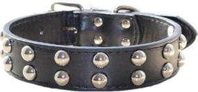 img 3 attached to Stylish and Durable 1.2 inch Wide Leather Dog Collar with Spikes and Studs for Medium to Large Breeds: Haoyueer Pitbull Terrier