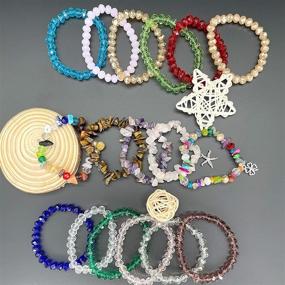 img 3 attached to Jewelry Making Kit with Crystal Beads Assortment - Briolette Glass and Gemstone Beads, Wire Ring Making Kit, Jewelry Supplies for Necklaces, Earrings, Bracelets - Beads Kit for Adult Crafts
