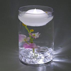 img 3 attached to Set of 4 Water Floating LED Wax Flicker Candles, 3 inch, Ideal for Wedding or Party Decoration in White Color