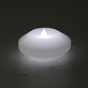 img 4 attached to Set of 4 Water Floating LED Wax Flicker Candles, 3 inch, Ideal for Wedding or Party Decoration in White Color