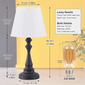 img 2 attached to Touch Table Lamps for Bedrooms Set of 2: Small Bedside Lamps 🛋️ with 3 Way Dimmable Function - Perfect for Living Room and Christmas Decorations