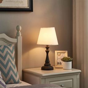img 1 attached to Touch Table Lamps for Bedrooms Set of 2: Small Bedside Lamps 🛋️ with 3 Way Dimmable Function - Perfect for Living Room and Christmas Decorations