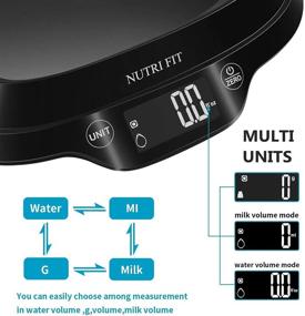 img 3 attached to 🍽️ NUTRI FIT Digital Food Scale with Removable Bowl for Baking Cooking Dieting - Max 11lb/0.1g, Grams, Backlight LCD Display, Precise Weighting, Batteries Included - Black